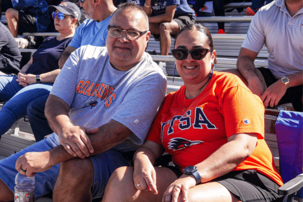 Mom and Dad in the stands